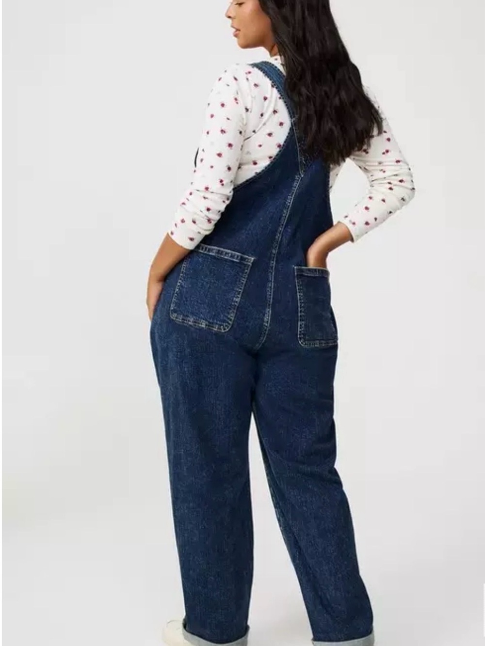 Torrid Real McCoy Vintage Stretch High Rise Classic Dark Blue Denim Overalls - Picture 6 of 8